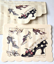 Vtg Greeting Card Blank Sandy Clough Old Fashioned Shoes Feet Bringing Good News picture