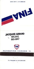 Jacques Girard Fina Petrofina Canada Malbaie QC Vintage Matchbook Cover picture