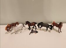 mini breyer horses lot of 6, 3 brown, 1 white, 1 black, 1 foal. Unused. picture