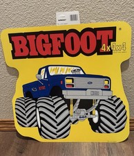 Vintage Amscan Bigfoot Monster 4x4x4 Truck Sign 18”x18” picture