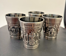 United States Naval Academy AnnapolisMD Collectible Pewter Shot glasses Set of 4 picture