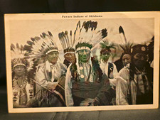 Pawnee Indians of Oklahoma RPPC Postcard, Posted, Chrome Era picture