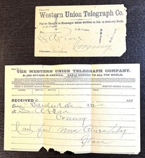 1890s Western Union Telegram Ephemera Collectible  picture