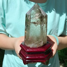 All 1.95LB Natural Smoky Quartz Obelisk Crystal Wand Point Healing G8062 picture
