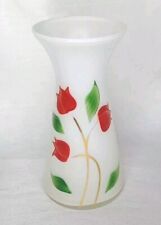 Vintage Bartlett Collins Style Hand Painted  Blown Glass Vase  1950’s picture