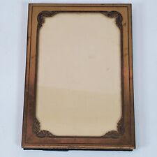 Antique 1900s MW Carr Brass Photo Frame Fits 4.5x2.5 Inch Picture w/ Kickstand picture