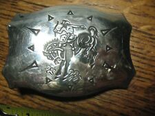 CHAMBERS BELT CO.  MADE  IN USA    COWBOY ON  BUCKING   BRONCO  VINTAGE  picture