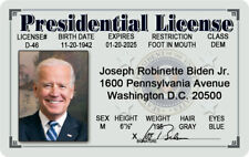 Joe Biden Presidential License Novelty ID Drivers 46 President DC Kamala Harris  picture