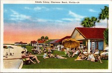 Clearwater Beach Florida Cabana Colony Vintage Postcard Posted 1940 picture