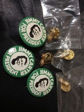 Vintage 1976 Jimmy Carter For President Campaign Lot 7 Buttons Pins Sealed... picture