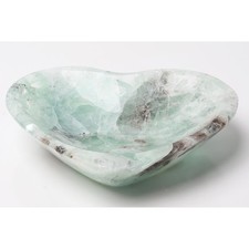 Green Fluorite Heart Bowl — Handcrafted Crystal Dish picture