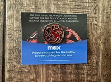 New Embossed Enamel Lapel Pin - HBO MAX HOUSE OF DRAGONS Targaryen Logo  1.25