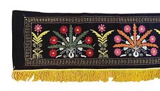 Vintage Uzbek Handmade Suzani Velvet & Silk Fringed Wall Hanging 156