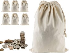 6 Packs Bank Coin Money Cash Bag Sacks, 12