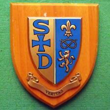 c1960 University College School S&D Veritas Hand Painted Oak Crest Shield Plaque picture