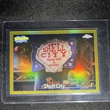 2025 Topps Chrome SpongeBob Squarepants Shell City TRUE Gold Refractor #/50 picture