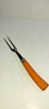 Vintage Stainless Meat Carving Fork Butterscotch Bakelite picture