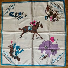 Vintage 1960s Gulfstream Park Hallandale Florida Souvenir Scarf picture