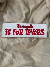 Rare Vintage Rheingold Beer Is For Lovers Slogan Bumper Sticker Decal Brooklyn picture