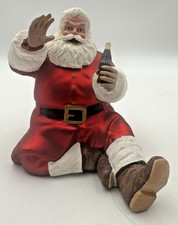 Coca Cola Santa Claus Figurine Sitting Waving Holding Coke Bottle Christmas picture