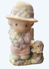 Seasoned With A Smile Avon Precious Moments Girl & Bench Salt & Pepper Shakers picture