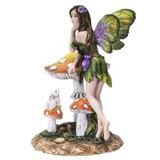 MUSHROOM FAIRY W/ BUNNY 6 INCH - 14316 picture