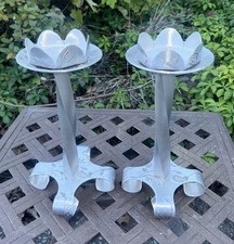 PAIR OF WENDELL AUGUST FORGE HAND FORGED CANDLESTICKS CHRISTMAS HOLIDAYS    picture