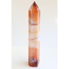Carnelian Crystal Tower | Druzy Pocket Point | Banded Orange Gemstone picture