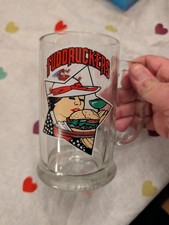 Fuddruckers Glass Mug 12 oz The Worlds Greatest Hamburgers Restaurant Vintage picture