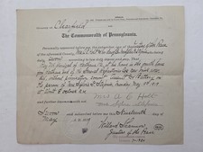 1919 antique ASSAULT BATTERY AFFIDAVIT clearfield pa McGONIGAL to STEFONIC crime picture