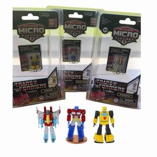 3 Transformers World's Smallest Action Micro Figures -Bumblebee, Optimus Prime. picture
