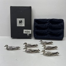 Vintage Silea France Silverplate Duck Knife Rests Set Of 6 EUC Classic Elegance picture