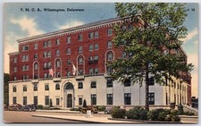 1930s YMCA Cars Wilmington Delaware Linen Postcard picture