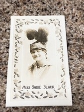 Vintage Miss Sadie Black Postcard Actress Flapper RPPC 1910s Black And White picture
