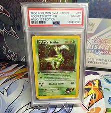 Pokémon Rocket's Scyther #13 1st Ed Holo PSA 8 Gym Heroes 2000 picture