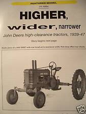 John Deere High Clearance Tractors ANH AWH BNH BWH HNH - Hi Crop A B H Tractor picture