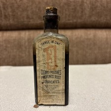 Vintage Rare 3 In 1 Oil Corked Small Bottle 1917 Full Cork picture