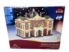 ⁠Holiday Time 2005 Victorian Collection Lighted Train Station Christmas Village  picture