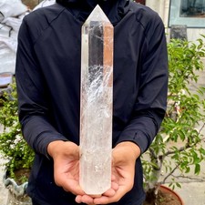 2.4LB Large Natural Clear White Crystal Obelisk Transparent Quartz Energy picture
