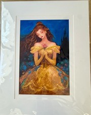 Disney Parks 2026 Belle Beauty & The Beast Art Brand Studios Print 14x18” picture