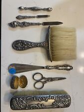 VINTAGE STERLING SILVER Vanity St  BRUS, Nail File, Scissors, Germany 008 985 picture