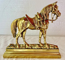 Authentic English Made Solid Brass Horse Chimney Ornament Doorstop Mantle Piece picture