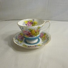 Vtg Royal Albert Footed Teacup & Saucer Country Fayre Series Bone China - EVC picture