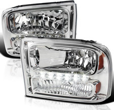 1Pc Chrome Clear Led Headlights picture