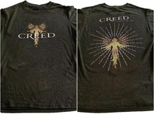 Creed 1999 Human Clay Tour 2 Side Concert Cites Tour Black T-shirt 15D470 picture