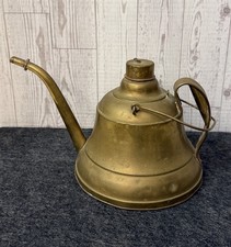 ANTIQUE BRASS STATEN ISLAND, NY US LIGHTHOUSE ESTABLISHMENT LAMP OIL FILLER RARE picture