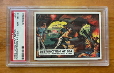 1962 TOPPS: CIVIL WAR NEWS, #10, DESTRUCTION AT SEA - PSA 8 picture