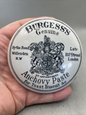 NICE GENUINE VICTORIAN ANCHOVY PASTE POT LID BURGESS’S 107 STRAND LONDON picture