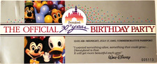 Disneyland 1985 Souvenir Ticket 30th Birthday All-Night Party Walt Disney WDP picture