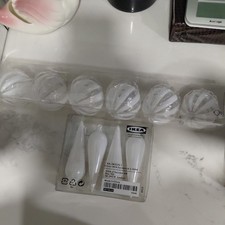 Set A 4 Glass Icicle Ornaments and 6 clear glass globes From Ikea picture